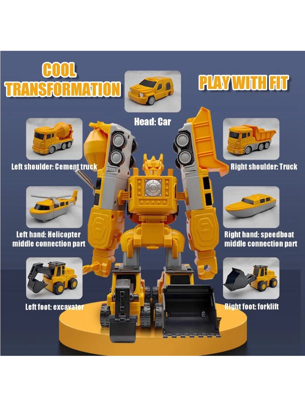 Magnetic Transformer Construction Cars Trucks Vehicles Engineering Toys 8in1 NEW